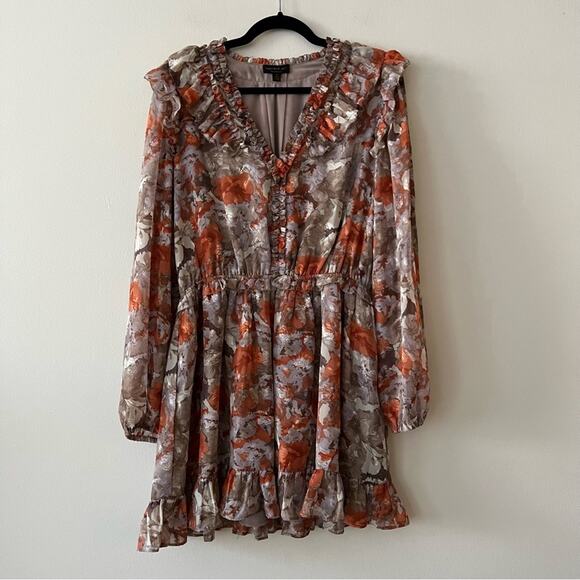 Anthropologie Current Air Ruffled Floral Mini Dress - Picture 3 of 10